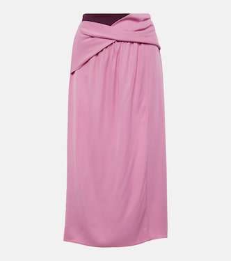 Colorblocked draped midi skirt | JW Anderson