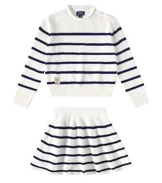 Striped cotton sweater and skirt set | Polo Ralph Lauren Kids