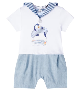 Baby cotton top and pants set | Monnalisa