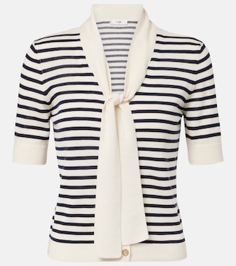 The Sailor striped tie-neck sweater | Frame