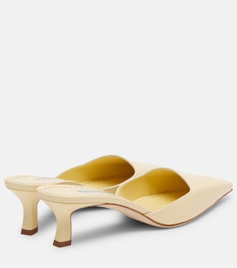 Moiramu leather mules in yellow - Manolo Blahnik | Mytheresa