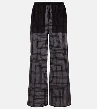 Cotton and silk voile wide-leg pants | Toteme