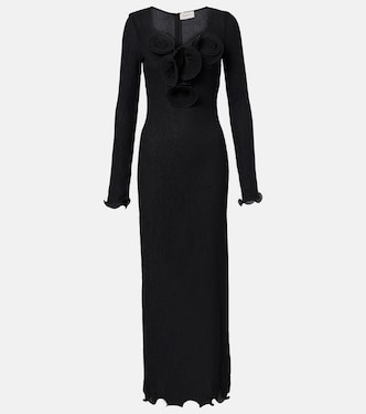 Floral-appliqués sheer maxi dress | Magda Butrym