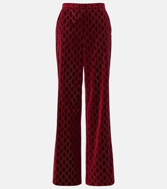 GG cotton velvet wide-leg pants | Gucci