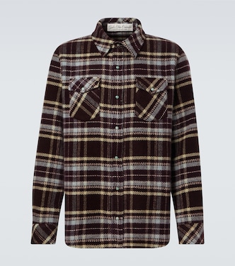 Plaid cashmere shirt with emerald | God's True Cashmere