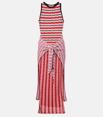 Striped crochet cotton midi dress | The Attico