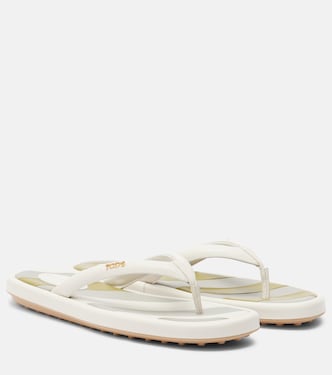 Striped leather thong sandals | Tod's