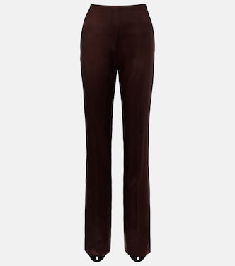 Pantalon droit en satin de soie mélangée | Valentino
