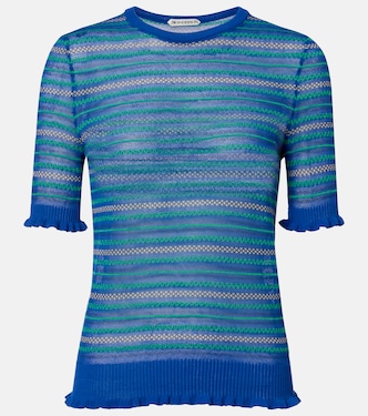 Striped cotton-blend T-shirt | JW Anderson