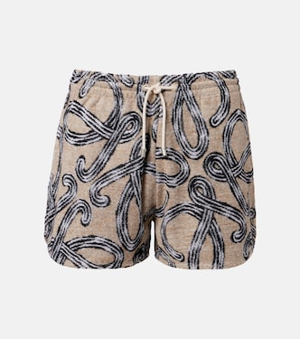 Paula's Ibiza Anagram cotton-blend shorts | Loewe