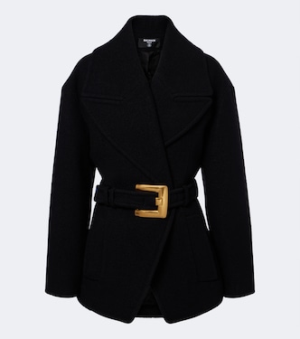 더블 브레스티드 버진 울 코트 | Balmain