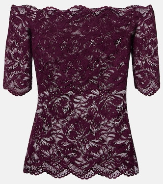 Off-shoulder lace top | Rabanne