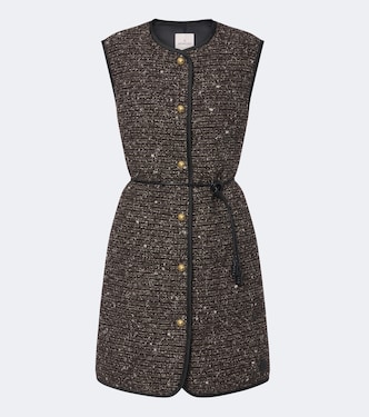 Figurative down-paneled wool-blend vest | Moncler