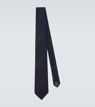 Striped silk jacquard tie | Brunello Cucinelli