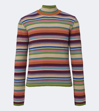 Ribbed-knit striped wool sweater | Dries Van Noten