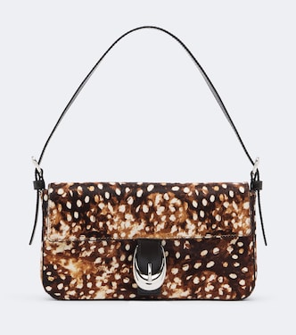 Animal-printed calf hair shoulder bag | Staud