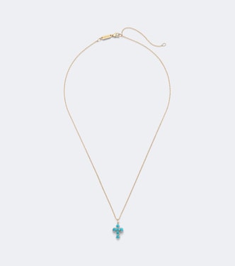 Sacred Round 18kt gold pendant necklace with turquoise and diamonds | Suzanne Kalan