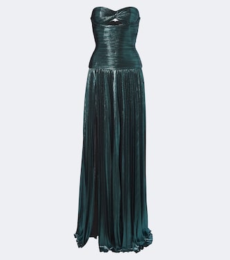 Monterey cutout strapless lamé bustier gown | Retrofête