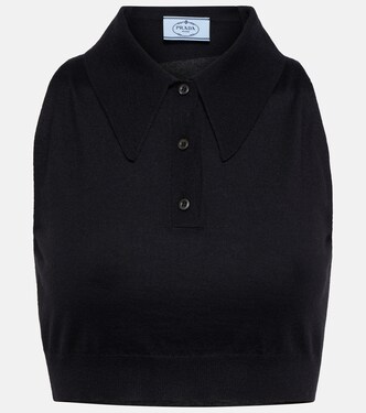 Cashmere and silk crop top | Prada