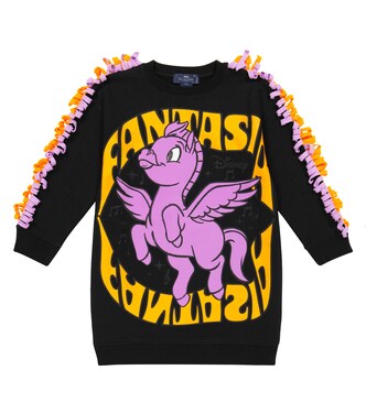 x Disney® fringed cotton fleece dress | Stella McCartney Kids