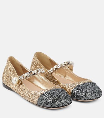 Glitter ballet flats | Miu Miu