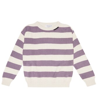 Striped cotton sweater | Brunello Cucinelli Kids
