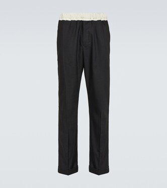 Silk-trimmed wool pants | Wales Bonner