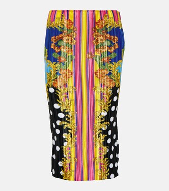 Medusa Palm Springs plissé midi skirt | Versace