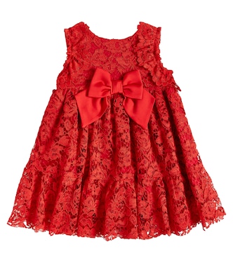 Baby bow-detail lace dress | Patachou