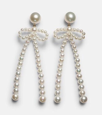 Rosette de Perles 14kt gold drop earrings with freshwater pearls | Sophie Bille Brahe