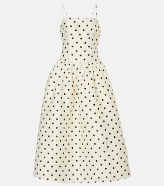 Polka-dot taffetta corset dress | Self-Portrait