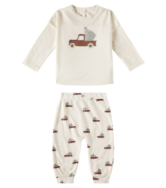 Baby Trucks cotton sweatshirt and sweatpants set | Rylee + Cru