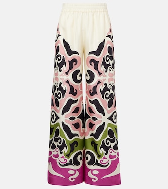 Printed silk twill palazzo pants | La DoubleJ