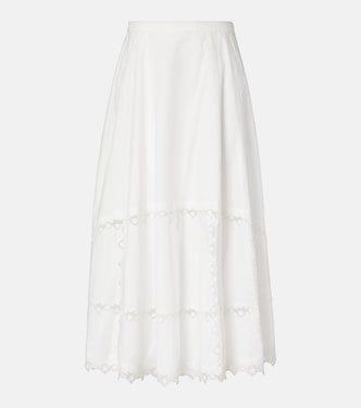 Lucia embroidered cotton midi skirt | Ulla Johnson
