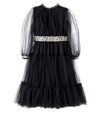 Milie belted embroidered tulle dress | C'era Una Volta