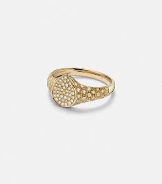 Mini 9kt gold ring with diamonds | Yvonne Léon