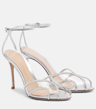 Isabel 95 embellished suede and PVC sandals | Gianvito Rossi