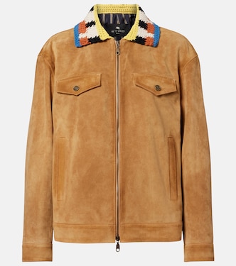Crochet-trimmed suede jacket | Etro