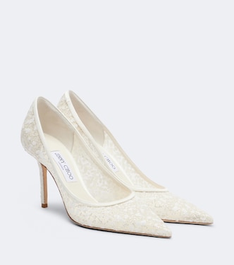 Love embroidered tulle pumps | Jimmy Choo