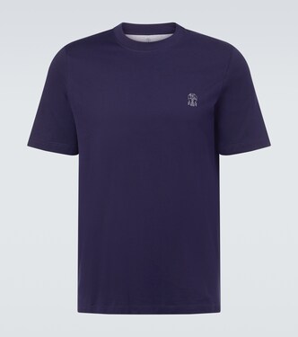 Printed cotton jersey T-shirt | Brunello Cucinelli