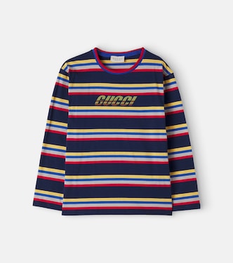 Logo striped cotton T-shirt | Gucci Kids