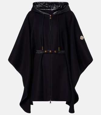 Cape en laine mélangée à ceinture | Moncler
