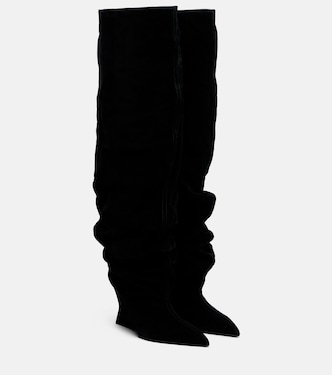 Overknee-Stiefel aus Veloursleder | Balmain