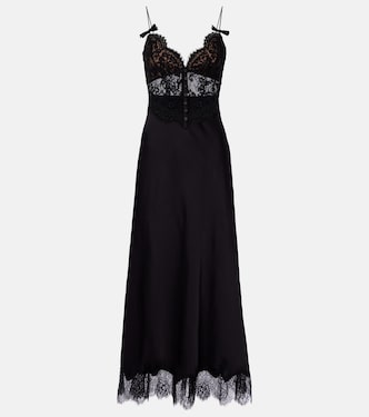 Midikleid aus Satin und Spitze | Self-Portrait