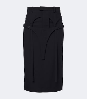 Layered virgin wool pencil skirt | Jean Paul Gaultier