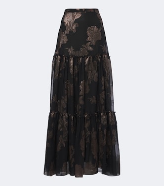 Tiered silk-blend fil coupé maxi skirt | Etro