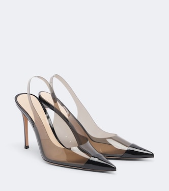 Slingback-Pumps aus PVC mit Lackleder | Gianvito Rossi