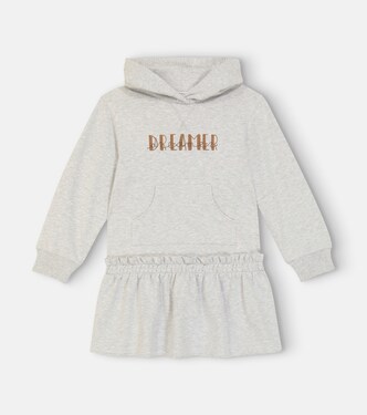 Dreamer hooded fleece dress | Brunello Cucinelli Kids