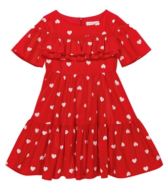 Heart cotton poplin dress | Monnalisa