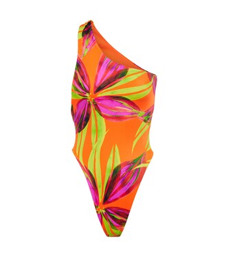 Plunge printed swimsuit | Louisa Ballou